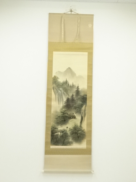 JAPANESE HANGING SCROLL / HAND PAINTED / LANDSCAPE 